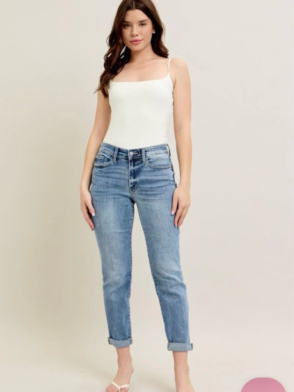 Judy Blue Boyfriend Fit Jeans Size 5/27 Medium Wash Stretch Denim